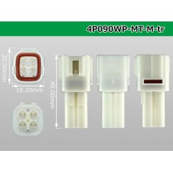 Photo3: ●[sumitomo] 090 type MT waterproofing series 4 pole M connector [white]（no terminals）/4P090WP-MT-M-tr