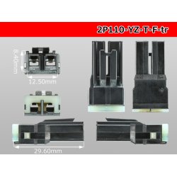 Photo3: [yazaki] 110 type T type 2 pole F connector (no terminals) /2P110-YZ-T-F-tr