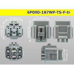 Photo3: [sumitomo]190+187 type TS waterproofing series Hybrid 6 pole F side connector (no terminals)/6P090-187WP-TS-F-tr