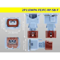 Photo3: ●[furukawa] 110 type JFC type 2 pole F connector  [sky blue] (no terminals) /2P110WP-FEJFC-P-SB-F-tr