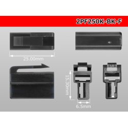 Photo3: ●[yazaki] 250 type 2 pole CN(A) series F connector[black] (no terminals) /2PF250-BK-F-tr