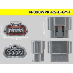 Photo3: ●[sumitomo] 090 type RS waterproofing series 4 pole "E type" F connector  [gray] (no terminals) /4P090WP-RS-E-GY-F-tr