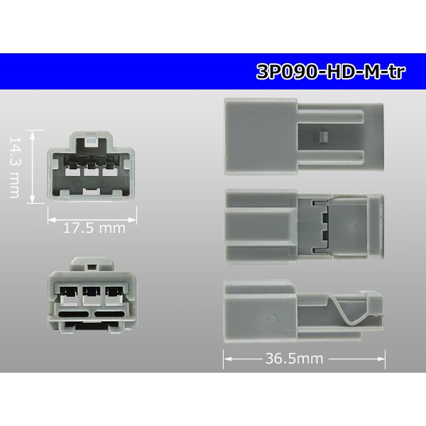 Photo5: ●[sumitomo] 090 type HD series 3 pole M connector（no terminals）/3P090-HD-M-tr (5)