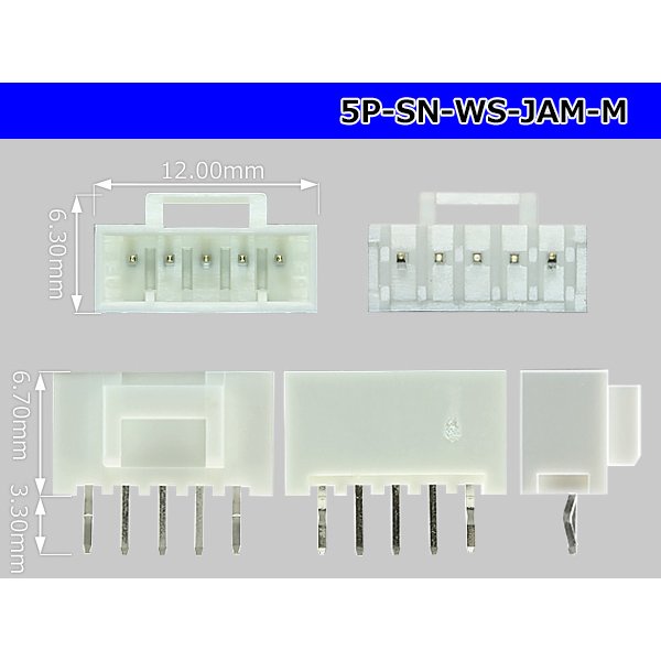 Photo3: ●[JAM] SN series 5 pole M connector (Male terminal integrated type) /5P-SN-WS-JAM-M (3)