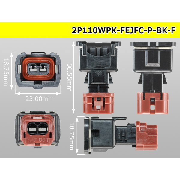 Photo3: ●[furukawa] 110 type JFC type 2 pole F connector [black] (no terminals)/2P110WP-FEJFC-P-BK-F-tr (3)