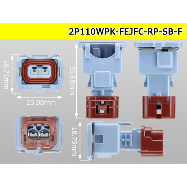 Photo3: ●[furukawa] 110 type JFC type 2 pole F connector  [sky blue] (no terminals) /2P110WP-FEJFC-P-SB-F-tr (3)