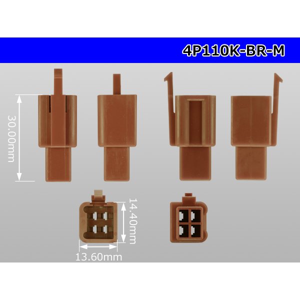 Photo3: ●[sumitomo] 110 type 4 pole M connector[brown] (no terminals) /4P110-BR-M-tr (3)