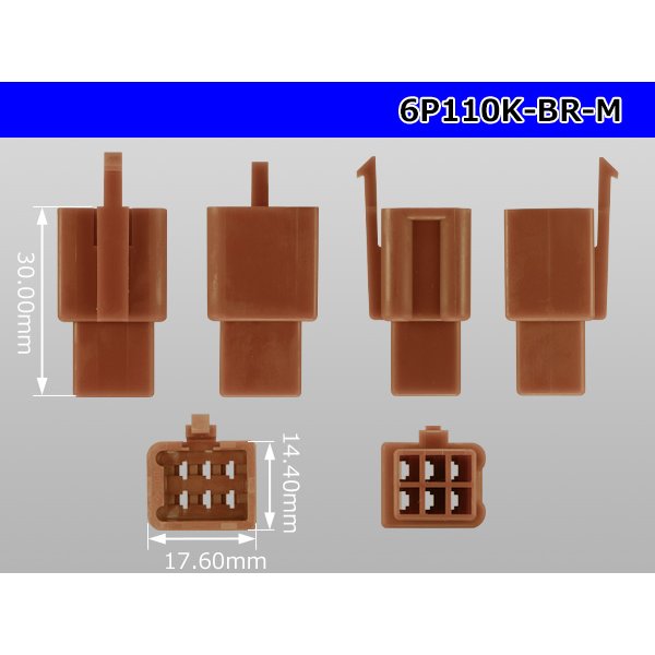 Photo3: ●[sumitomo] 110 type 6 pole M connector[brown] (no terminals) /6P110-BR-M-tr (3)