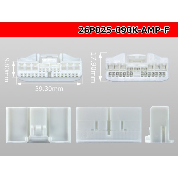 Photo3: ●[AMP] 025+090 type hybrid 26 pole F connector (no terminals) /26P025-090-AMP-F-tr (3)