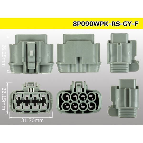 Photo3: ●[sumitomo] 090 type RS waterproofing series 8 pole F connector [glay]  (no terminals) /8P090WP-RS-GY-F-tr (3)