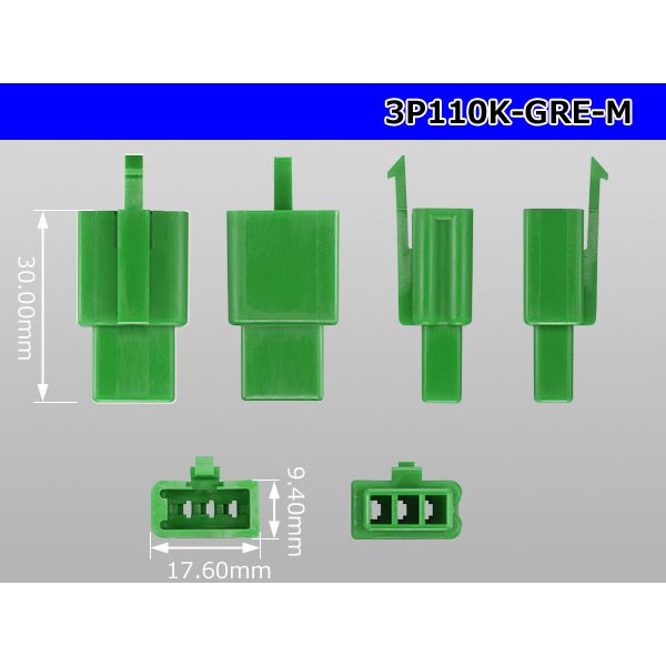 Photo3: ●[sumitomo] 110 type 3 pole M connector[green](no terminals) /3P110-GRE-M-tr (3)